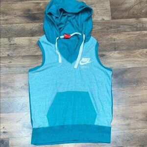 Nike Teal and Aqua Sleeveless Hoodie